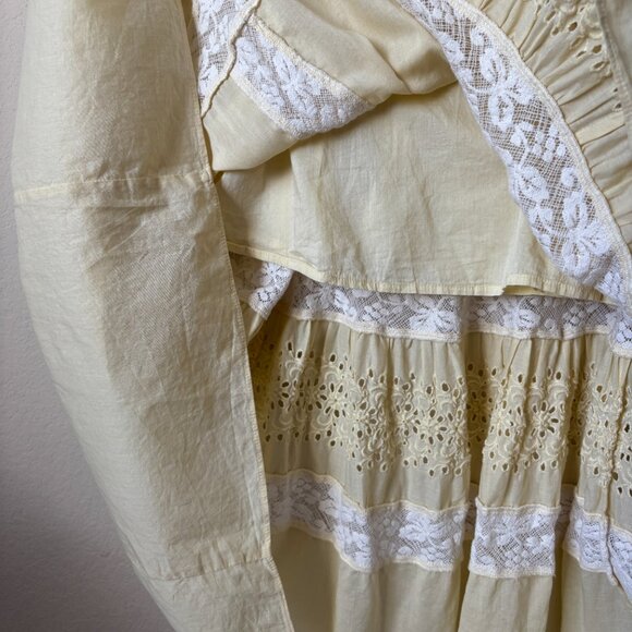 Love Shack Fancy Ayala Lace Eyelet Trim Cottagecore Midi Spring Summer Dress - Picture 8 of 16